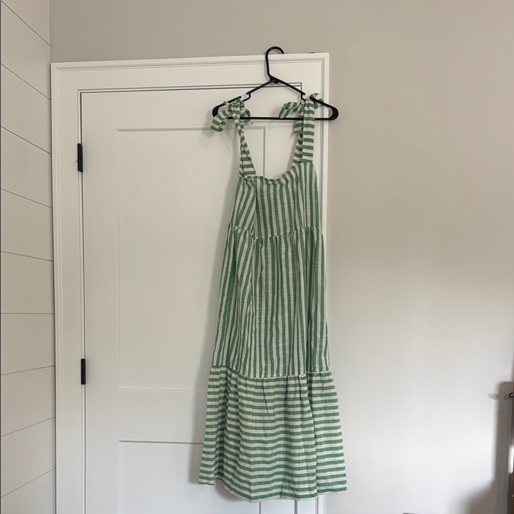 Jade and White Striped Maternity Dress
Worn only once for a photograph.